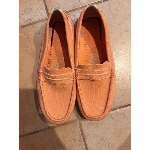 SWIMS peach Canvas Driving Loafers Men’s Size 12 - Picture 5 of 6